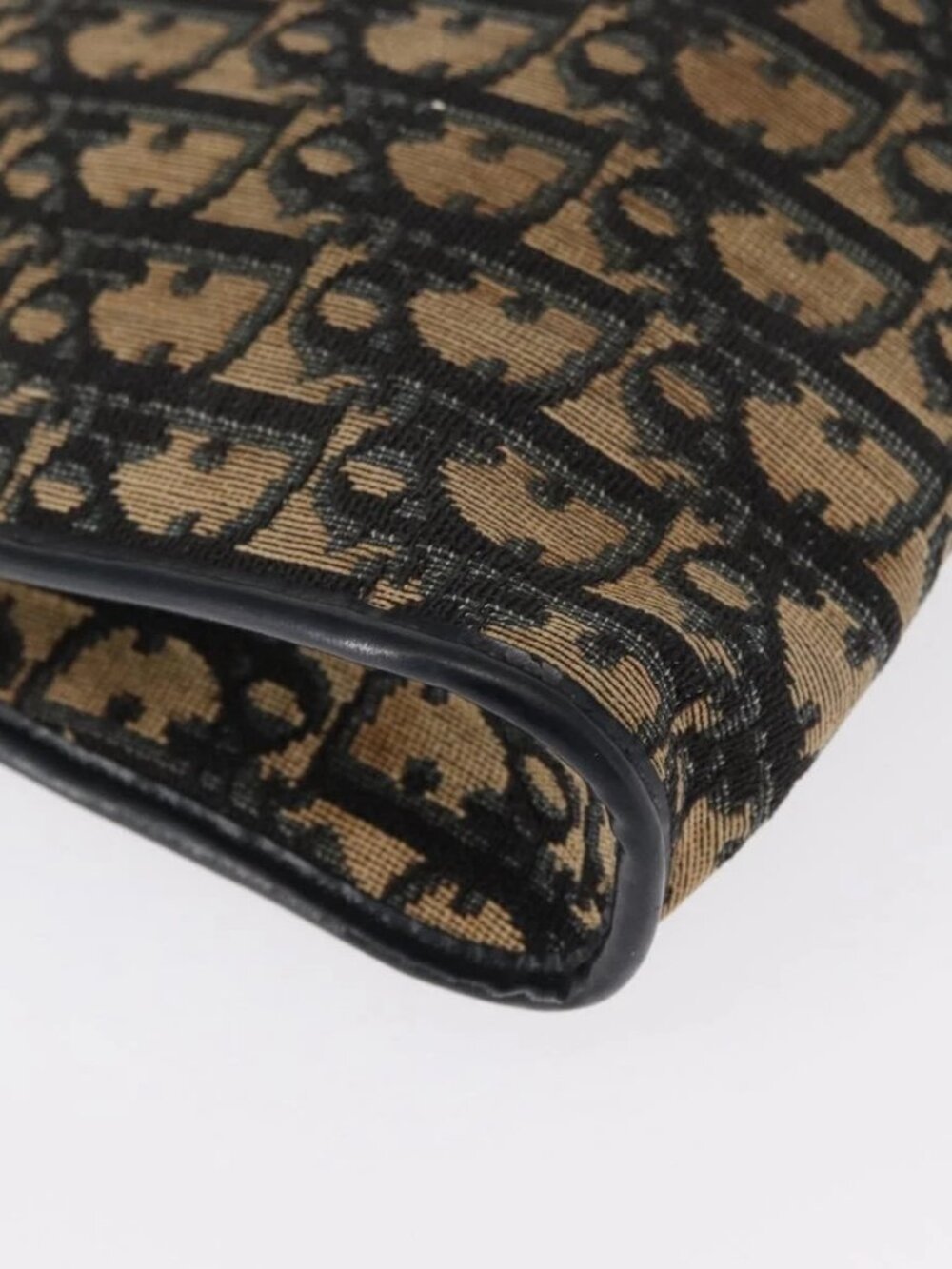 Christian Dior Trotter Canvas Shoulder Bag Navy Gold Auth 164287 - Picture 4 of 16